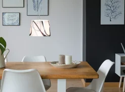 Suspension en verre 'Mixture' en métal et verre blanc, E27, D: 29 cm