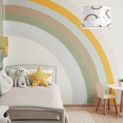 Suspension enfant tissu arc-en-ciel E27 40W multicouleurs Ø28cm Seynave