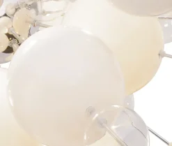 Suspension EXPLOSION blanche métal et verre douilles G9 pour salle à manger salon hall bureau diamètre ca 65cm