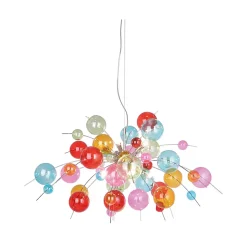 Suspension EXPLOSION multicolore métal et verre douilles G9 pour salle à manger salon entrée bureau diam. 98cm