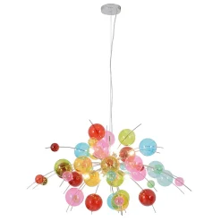 Suspension EXPLOSION multicolore métal et verre douilles G9 pour salle à manger salon entrée bureau diam. 98cm