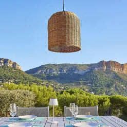 Suspension extérieur GIACOMO Beige Rotin D40CM