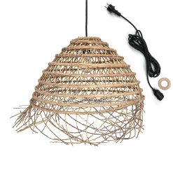 suspension extérieure E27 beige Filipa Lumisky l.64 x h. 38 x p.64 x ø 64 cm