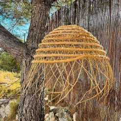 suspension extérieure E27 beige Filipa Lumisky l.64 x h. 38 x p.64 x ø 64 cm