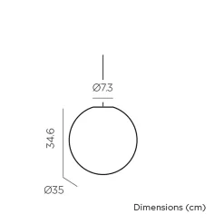 Suspension extérieure Pianeta 450lm 25W IP44 blanc Newgarden H.35cm