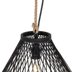 Suspension extérieure rustique en rotin noir 40x55 cm - Calamus