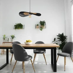 Suspension fibre noir E27 42W Ø60cm Eglo, Bogarra