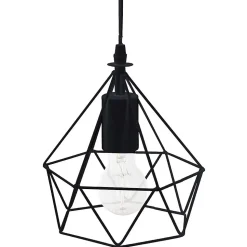 Suspension filaire Ida noire - métal D19 cm - Atmosphera