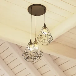 Suspension filaire Kaore noire - métal - Atmosphera