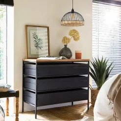 Suspension filaire Suwa - métal & rotin D35 cm - Atmosphera