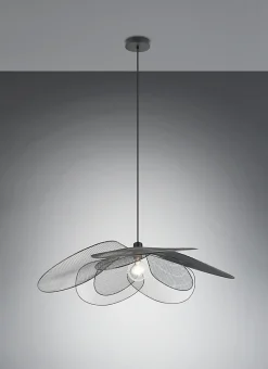Suspension fleur métal noir IP20 E27 60W Ø87 x H.150 cm Reality Leuchten