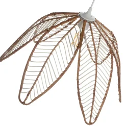 Suspension Flower en rotin IP20 Ø49 x H.85 cm coloris marron Lussiol