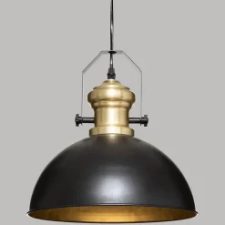 Suspension Flower noire - métal D31 cm - Atmosphera