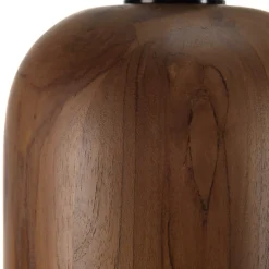 Suspension forme allongée 15x15cm en bois de teck recyclé