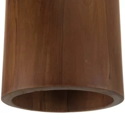 Suspension forme allongée 15x15cm en bois de teck recyclé