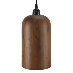 Suspension forme allongée 15x15cm en bois de teck recyclé