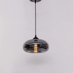 Suspension goutte d'eau verre fumé noire - Ellipse