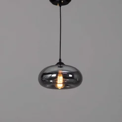 Suspension goutte d'eau verre fumé noire - Ellipse