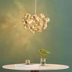 Suspension grappe décorative boules en verre ambrées - Maeli