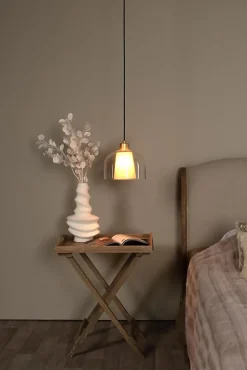 Suspension GUNHILD en verre avec 1xE27 - Transparent - Lucide