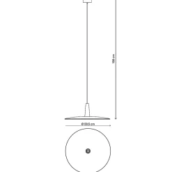 Suspension Hibonit E27 IP20 noir 58cm