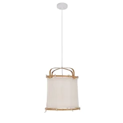 Suspension Hikari E27 40W IP20 ⌀38xH.125cm bambou coloris naturel Corep