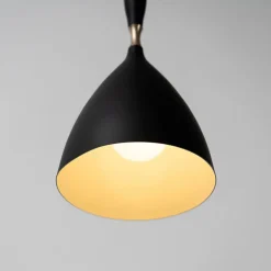 Suspension industrielle conique noire - Denzo