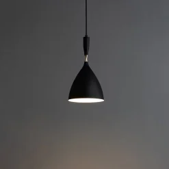 Suspension industrielle conique noire - Denzo