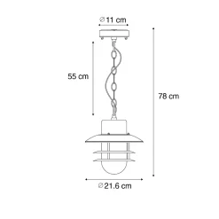 Suspension industrielle en acier IP44 - Shell