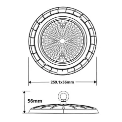 Suspension Industrielle LED HighBay UFO 200W IP65 90 (Pack de 5) - Blanc Neutre 4200k - 5500k - SILUMEN