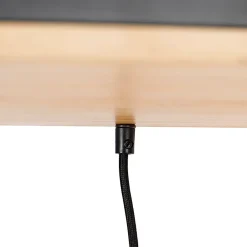 Suspension industrielle noire avec bois 5 lumières - Shelf