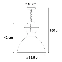 Suspension industrielle petite noire mate - Sicko