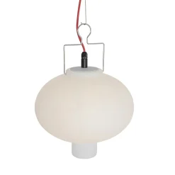 Suspension intelligente d'extérieur blanche 35 cm avec prise rouge, incluant Wifi A60 - Pion