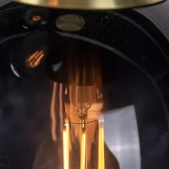 Suspension intelligente en laiton avec verre noir 3 lumières WiFi ST64 inclus - Pallon