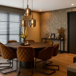 Suspension intelligente noire avec verre fumé 3 lumières incl. Wifi A60 - Zuzanna