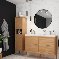 Suspension Ipsoot LED intégrée 600lm 9W IP44 Ø12cm blanc neutre GoodHome argent