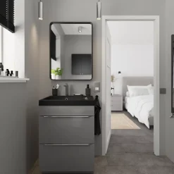 Suspension Ipsoot LED intégrée 600lm 9W IP44 Ø12cm blanc neutre GoodHome argent