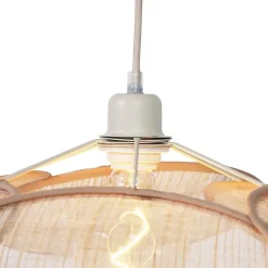 Suspension Japandi Crème avec Abat-jour en Lin - Aisha