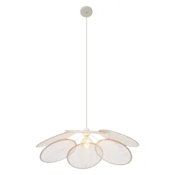 Suspension Japandi Crème avec Abat-jour en Lin - Aisha