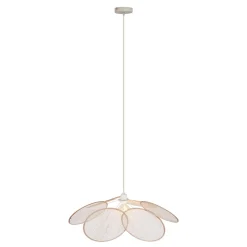 Suspension Japandi Crème avec Abat-jour en Lin - Aisha