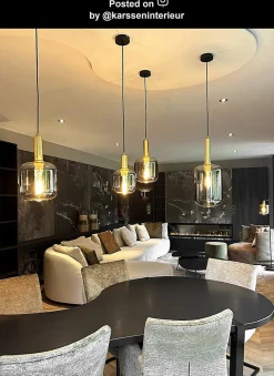 Suspension JOANET en verre avec 1xE27 - Fumé - Lucide