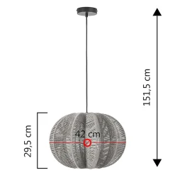 Suspension Kairi en papier tissé, diamètre 42 cm