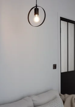 Suspension Kaitains E27 IP20 ⌀20cm noir