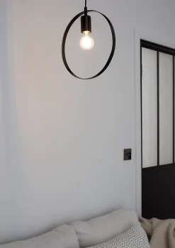 Suspension Kaitains E27 IP20 ⌀28cm noir