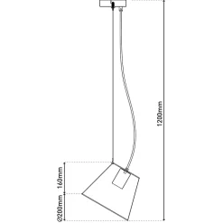 Suspension 'KORIE', lampe à suspension en métal noir, avec douille E27, D: 20cm, pour le salon et le bureau.