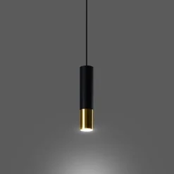 Suspension Lampe Noire Or pour Ampoule GU10 - SILUMEN - LED - Intérieur