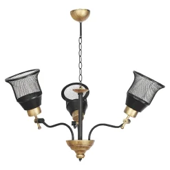 Suspension Langport 70 x 69 x 69 cm 3 x E27 noir doré lux.pro