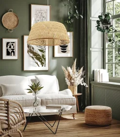 Suspension Lawa en rotin E27/60W IP20 Ø62 cm x H 27 cm Seynave