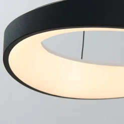 Suspension LED anneau noir minimaliste 52 cm - Belina