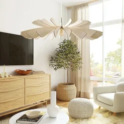 Suspension Led bois 80 cm - Atelier Loupiote - Aurora